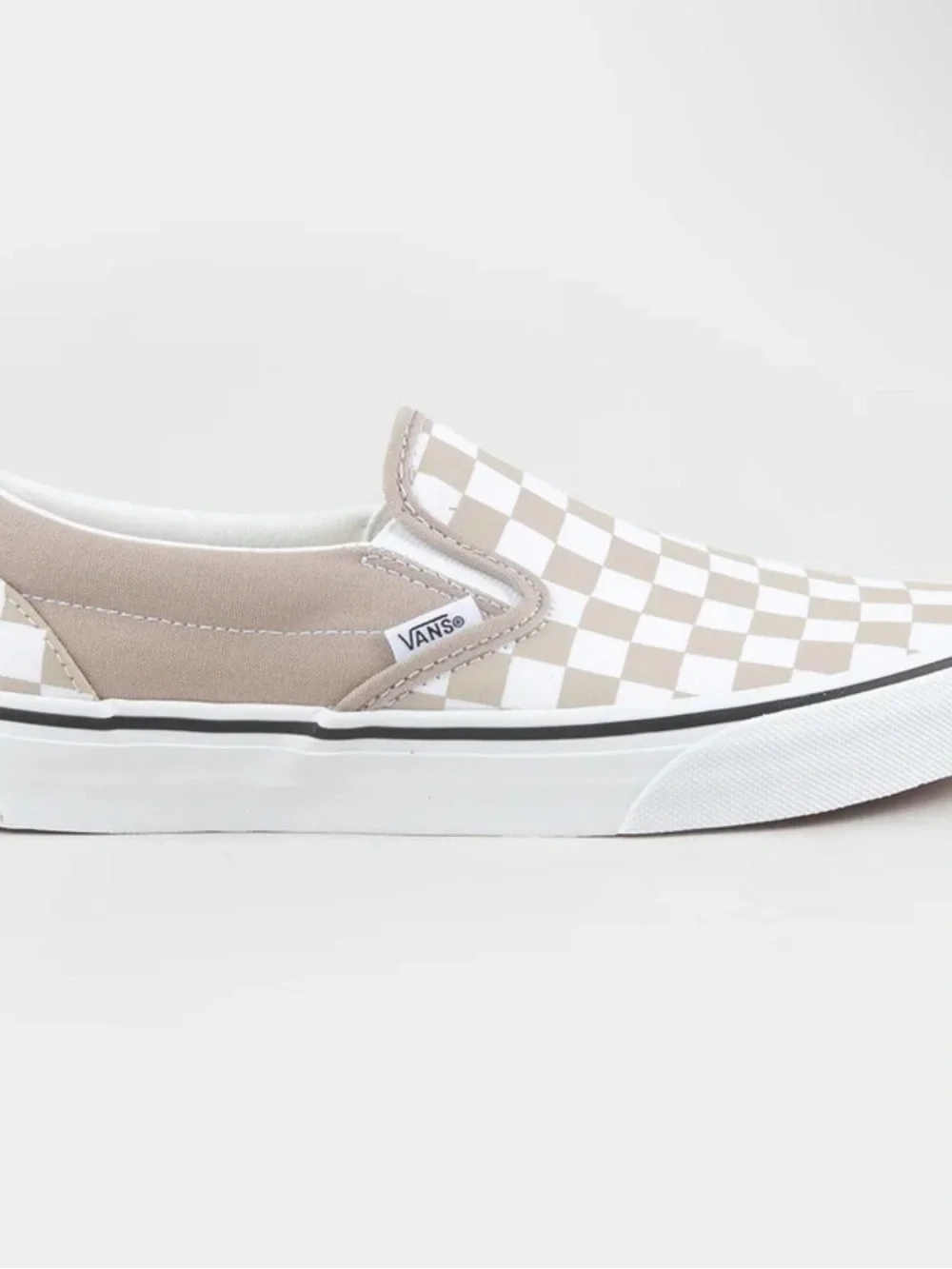 Vans Checkerboard Slip-On in Beige and White - Men's - Picture 1 of 5